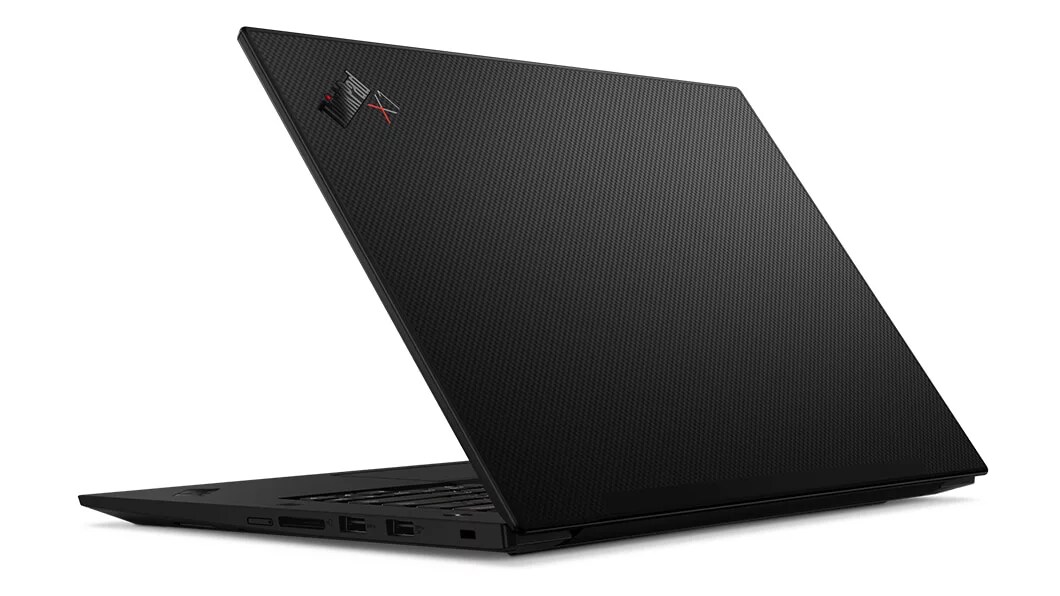 Diagonal-right Back-facing ThinkPad X1 Extreme Gen 3 open 45 degrees