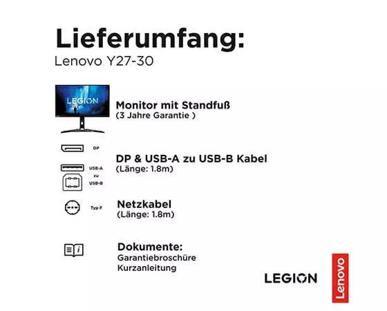 Moniteur de gaming pro 2K QHD (27) Lenovo Legion Y27h-30 (IPS