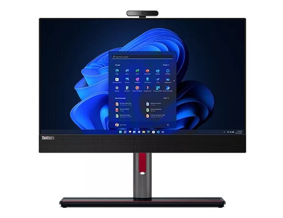 Front facing view of ThinkCentre M90a Gen 3 AIO, showing display and Full Function Monitor Stand