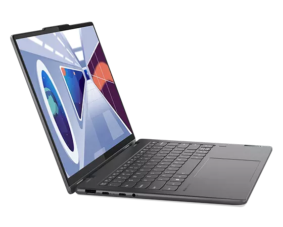 Yoga 7 Gen 8 (14″ AMD) in laptop mode facing right