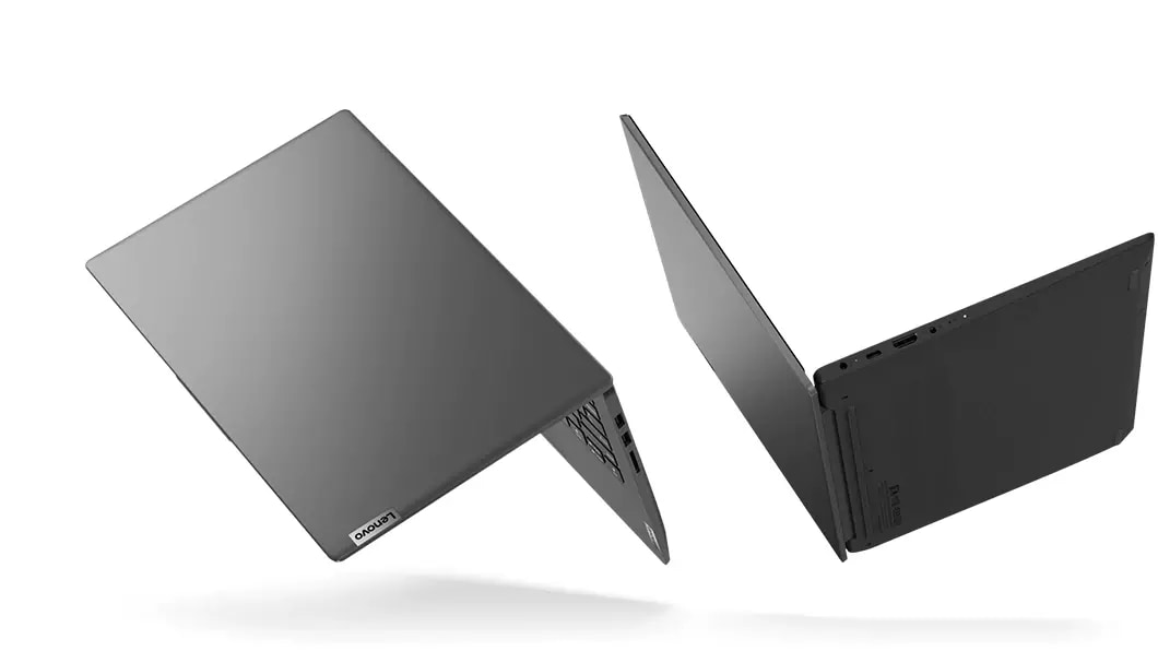 Boven- en onderkant van twee Lenovo IdeaPad 5 (14) Intel-laptops