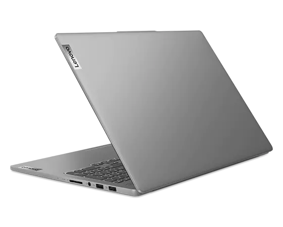Back right angle view of an opened IdeaPad Pro 5 Gen 8 (16" Intel), showing right side ports