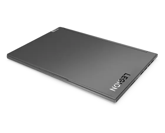 Top right view of the Lenovo Legion Slim 7 Gen 8 (16" AMD), closed, showing top cover
