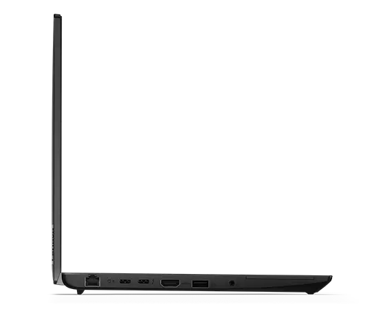 Lenovo ThinkPad L14 Gen 4 (14” Intel) laptop—left view, lid open
