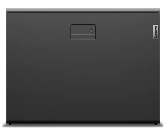 Vista lateral da workstation Lenovo ThinkStation PX a mostrar o painel do lado direito e o logótipo Lenovo