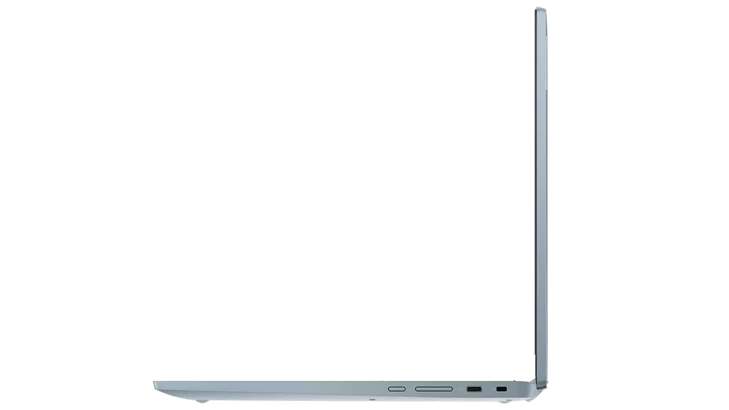 Chromebook IdeaPad Flex 5i di settima generazione ( 14''Intel): profilo destro, modalità notebook, aperto