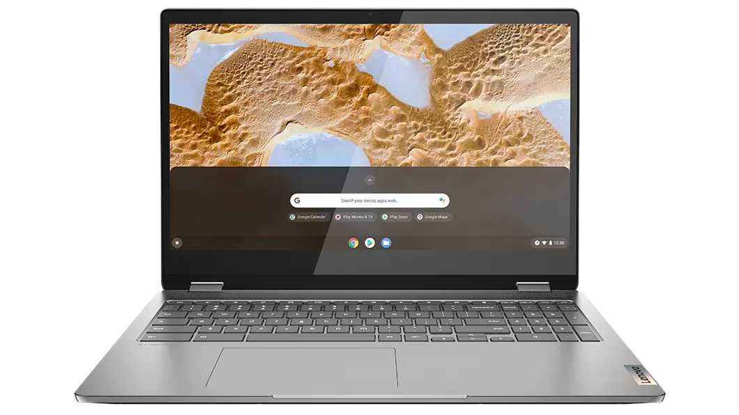 Arctic Grey -värinen IdeaPad Flex 3i Chromebook, edestä kuvattuna