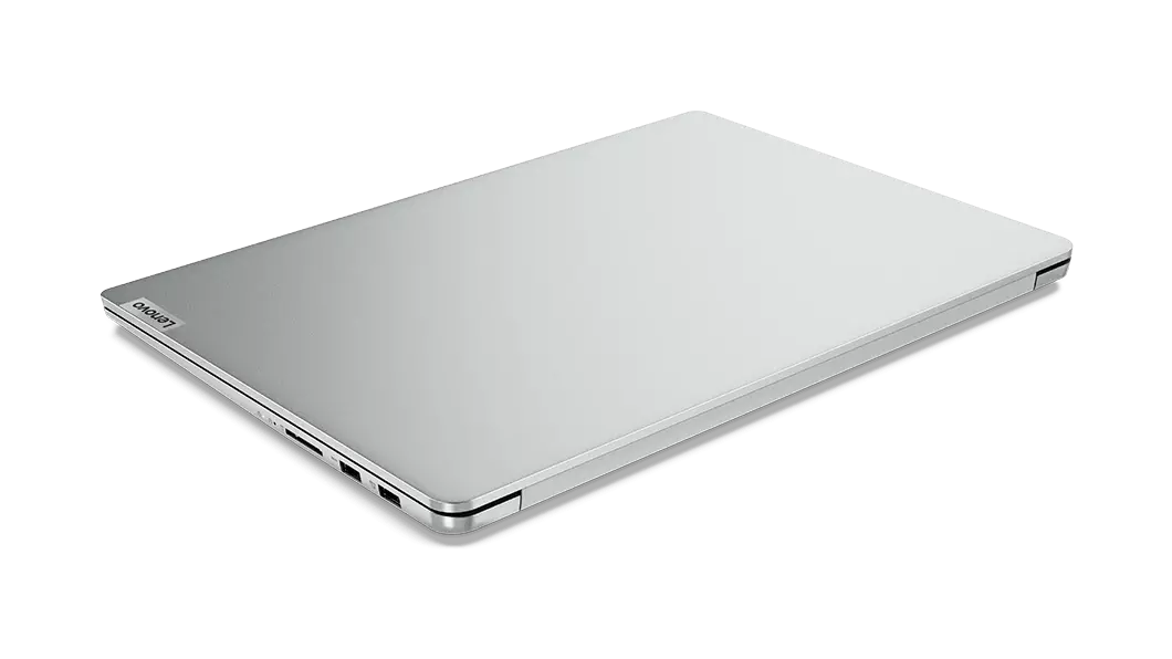 IdeaPad 5 Pro Gen 6 (16” AMD) Wolkengrau; Dreiviertelansicht von rechts hinten, bei geschlossenem Deckel