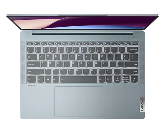 Draufsicht auf das IdeaPad Pro 5 Gen 8 (14” AMD) mit Tastatur und Trackpad
