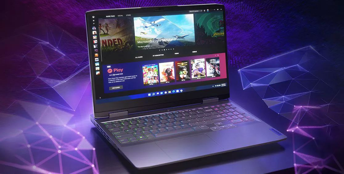 Lenovo LOQ 15IRH8 avec l’interface utilisateur de Microsoft Xbox Game Pass à l’écran