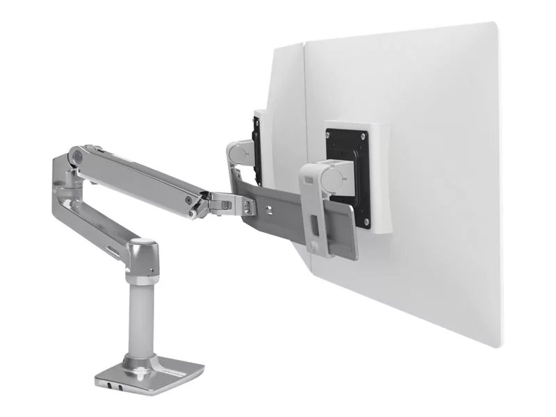 Ergotron LX Desk Dual Direct Arm (polished aluminum) with 2 Piece Clamp ...