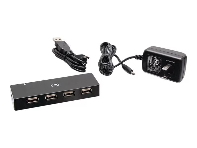 C2G 4-Port USB-A HUB with 5V 2A Power Supply - Black | Lenovo CA