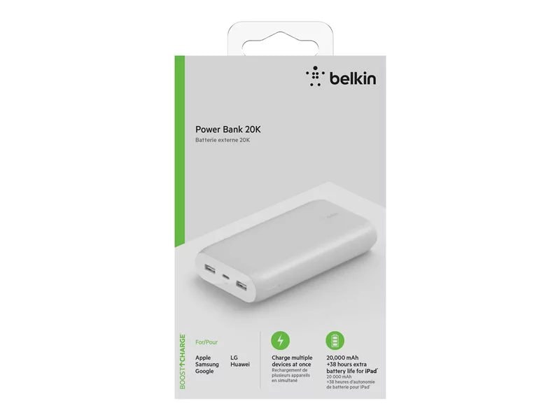 Batterie externe portable - 20 000 mAh, double USB, Belkin