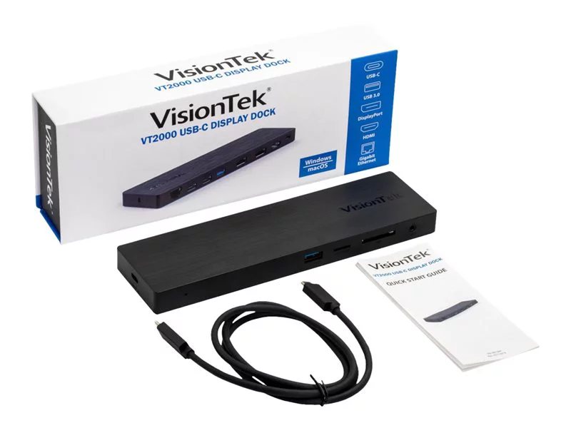 VisionTek VT2000 USB-C Dock with Triple Multi Display MST Dock ...