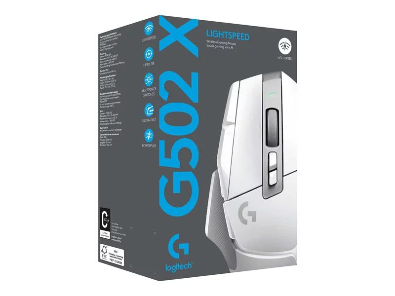 Logitech G502 x Lightspeed Wireless Gaming Mouse (White)