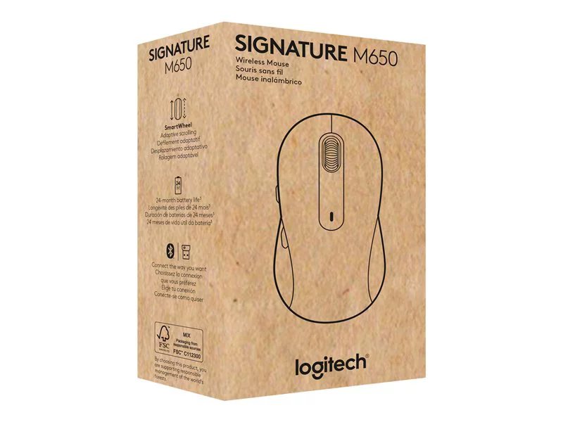 Logitech Signature M650 Mouse for Business (Graphite) - Brown Box, 78266238