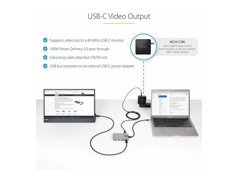 StarTech 4 Port USB-C Hub 3A, 1C DFP with DP Alt Pass-through | Lenovo US
