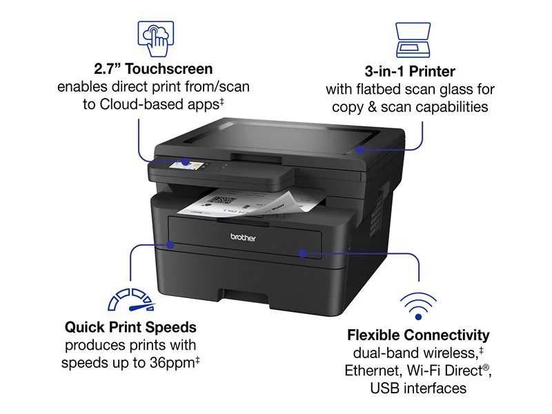 Compact Monochrome MFP: Brother HL-L2480DW Wireless Printer | Lenovo US