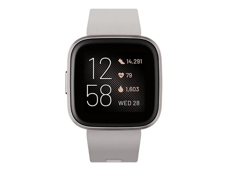 Fitbit Versa 2 Health & Fitness Smartwatch - Stone/Mist Gray Aluminum ...