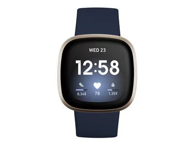 

Fitbit Versa 3 - soft gold aluminum - smart watch with band - midnight