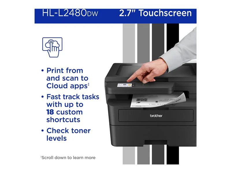 Compact Monochrome MFP Brother HLL2480DW Wireless Printer Lenovo US