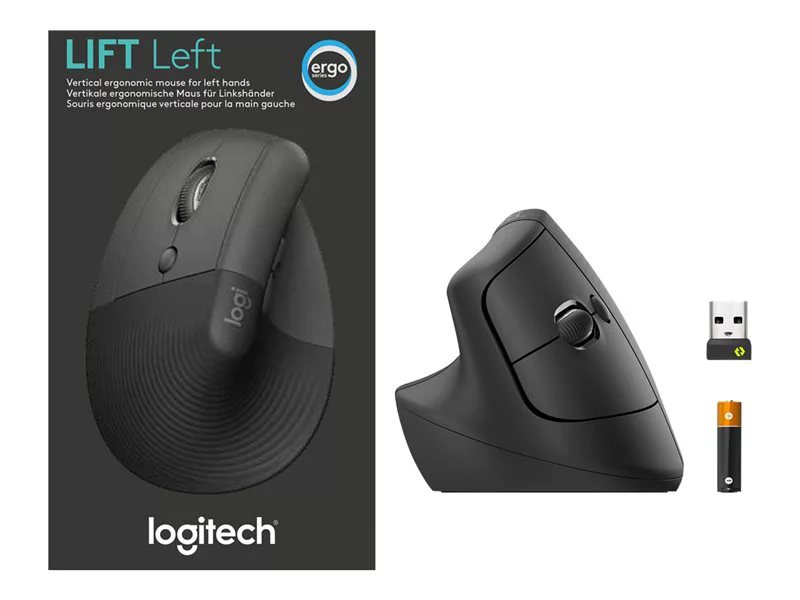 Logitech Lift Left Vertical Ergonomic Mouse (Graphite) | Lenovo US