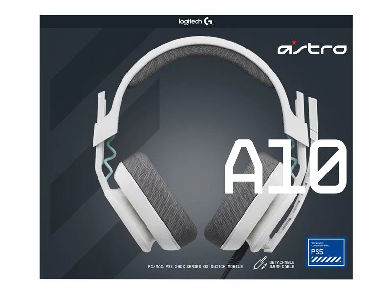 ASTRO A10 Blanc Casque-micro Gaming Filaire 2e génération pour PC,  PlayStation avec Quadrimedia