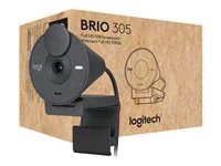 Logitech Brio 305 Full HD Webcam for Business with Auto Light Correction - Graphite