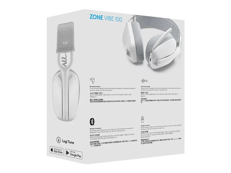 Logitech Zone Vibe 100 Headset - Off-white | 78280972 | Lenovo US | Lenovo  US