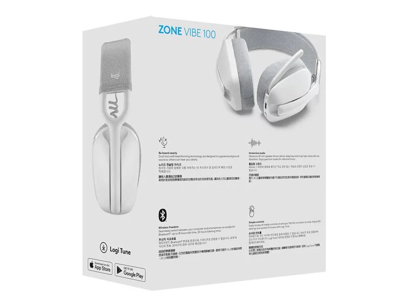 Logitech Zone Vibe 100 Headset - Off-white | 78280972 | Lenovo US