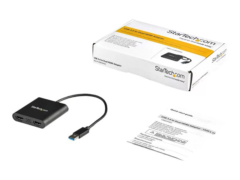 StarTech.com 2-Port Multi Monitor Adapter, USB-C to 2x HDMI Video