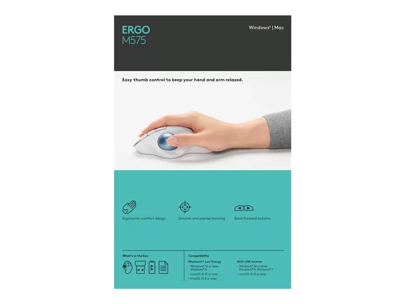 Logitech M575 ERGO Wireless Trackball OffWhite Lenovo CA