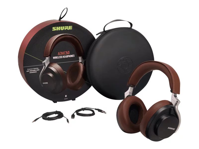 【美品】 SHURE AONIC50 SBH2350 ブラウン 23年製 Shure AONIC 50 Wireless Noise-Canceling Headphones - Brown