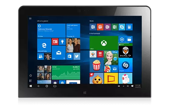 Compra el tablet ThinkPad 10 de 10 pulgadas Full HD con Windows 10.  Procesador Atom a 1,6GHz, 4GB de memoria y 128GB de disco duro. Hasta 10  horas de autonomía.
