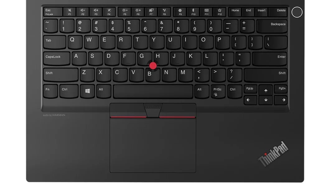 Bovenaanzicht van het toetsenbord van de Lenovo ThinkPad E14