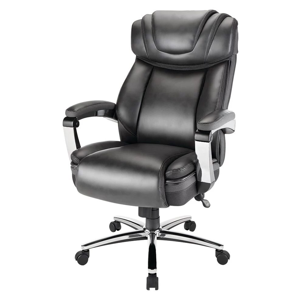 Realspace Axton Leather High-Back Big & Tall Chair, Dark Gray | Lenovo US