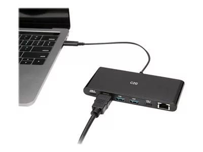 Image of C2G USB C Docking Station Kit - USB C to HDMI, Ethernet and USB & 6ft HDMI - docking station - USB-C / Thunderbolt 3 - HDMI - GigE