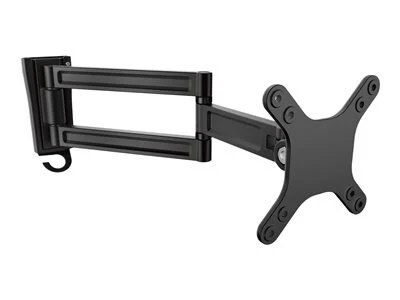 Monitor Wall Mount - Dual Swivel - Supports 13'' to 34'' Monitors - VESA Monitor / TV Wall Mount - Wall Mount Swivel Monitor Arm - Black (ARMWALLDS)