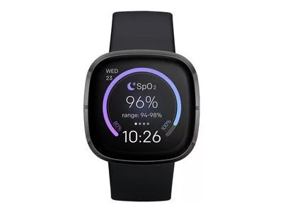 Fitbit Sense - graphite stainless steel smart watch | Lenovo US