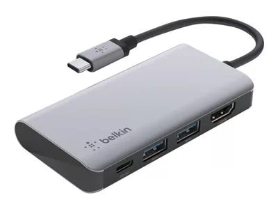 Belkin USB-C 4-in-1 Multiport Adapter - Gray