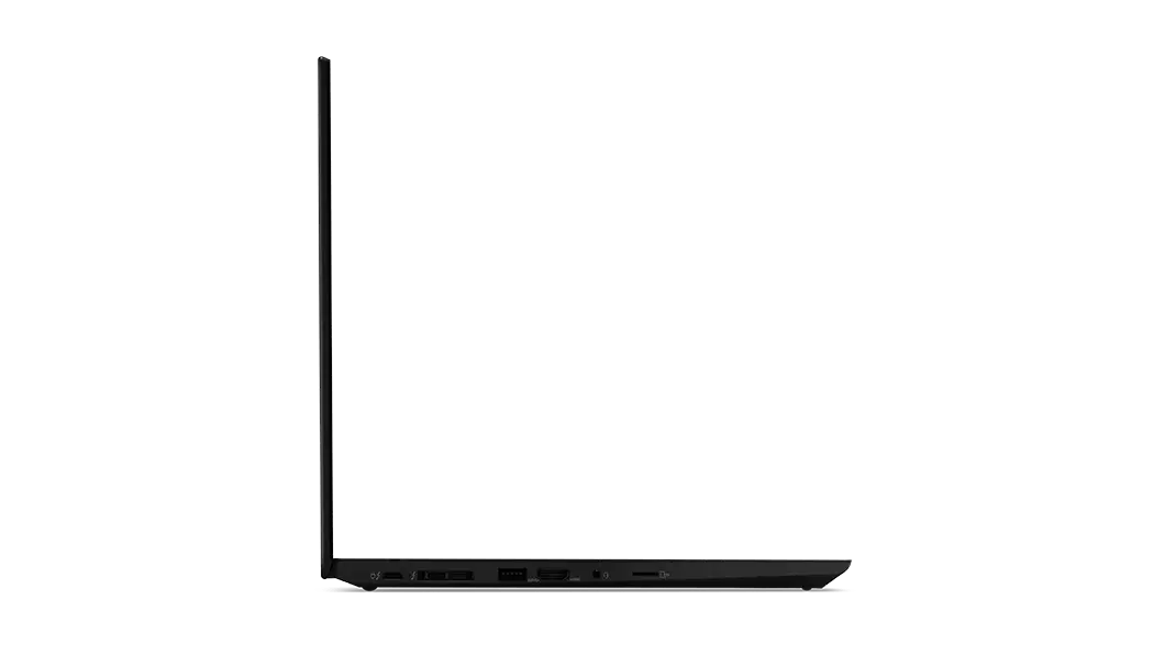 ThinkPad T15 (15" Intel), vue de profil côté droit du portable ouvert à 90 degrés