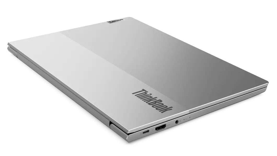 Lenovo ThinkBook 13s Gen 3 (13" AMD) laptop – ¾ left-rear view with lid closed.
