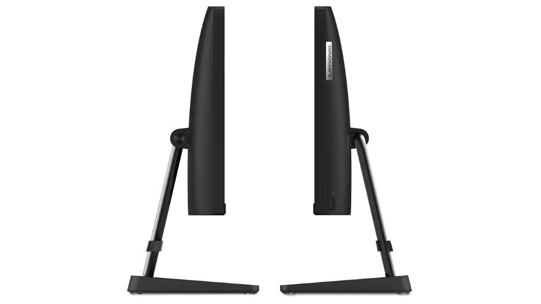 Two IdeaCentre AIO 3i Gen 6 (22'' Intel) facing each other showing left and right side profile view 