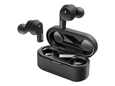 

Philips Audio T5505 Wireless Earbuds, Active Noise Canceling (ANC), True Wireless Bluetooth 5.0, IPX5 Water Resistant, USB-C Charging, Up to 20 Hours of Playtime - Black
