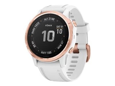 

Garmin fēnix 6S Pro - rose gold-tone - sport watch with band - white - 32 GB