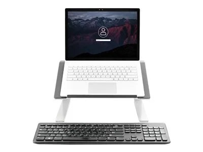 Adjustable Laptop Stand - Heavy Duty Steel & Aluminum - 3 Height Settings - Tilted - Ergonomic Laptop Riser for Desk (LTSTND)