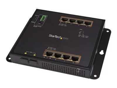 Industrial 8 Port Gigabit PoE+ Switch with 2 SFP MSA Slots, 30W, Layer/L2 Switch Hardened GbE, Managed Network Switch 10 ports