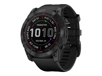 Garmin fēnix 7X Sapphire Solar Edition Smartwatch - Black DLC Titanium with Black Band