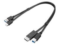 ThinkStation mDP + USB-A 3.0 to DP + USB-B 3.0 雙頭纜線