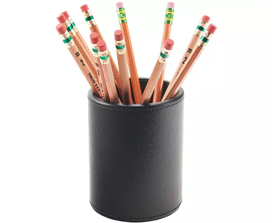 Realspace Black Faux Leather Pencil Cup